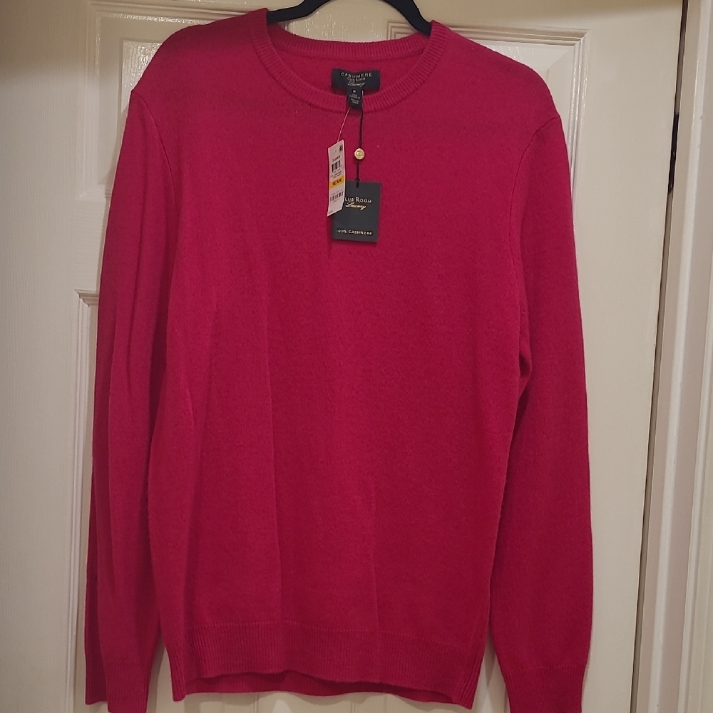 Cashmere Club Room Vibrant Pink Crewneck Sweater